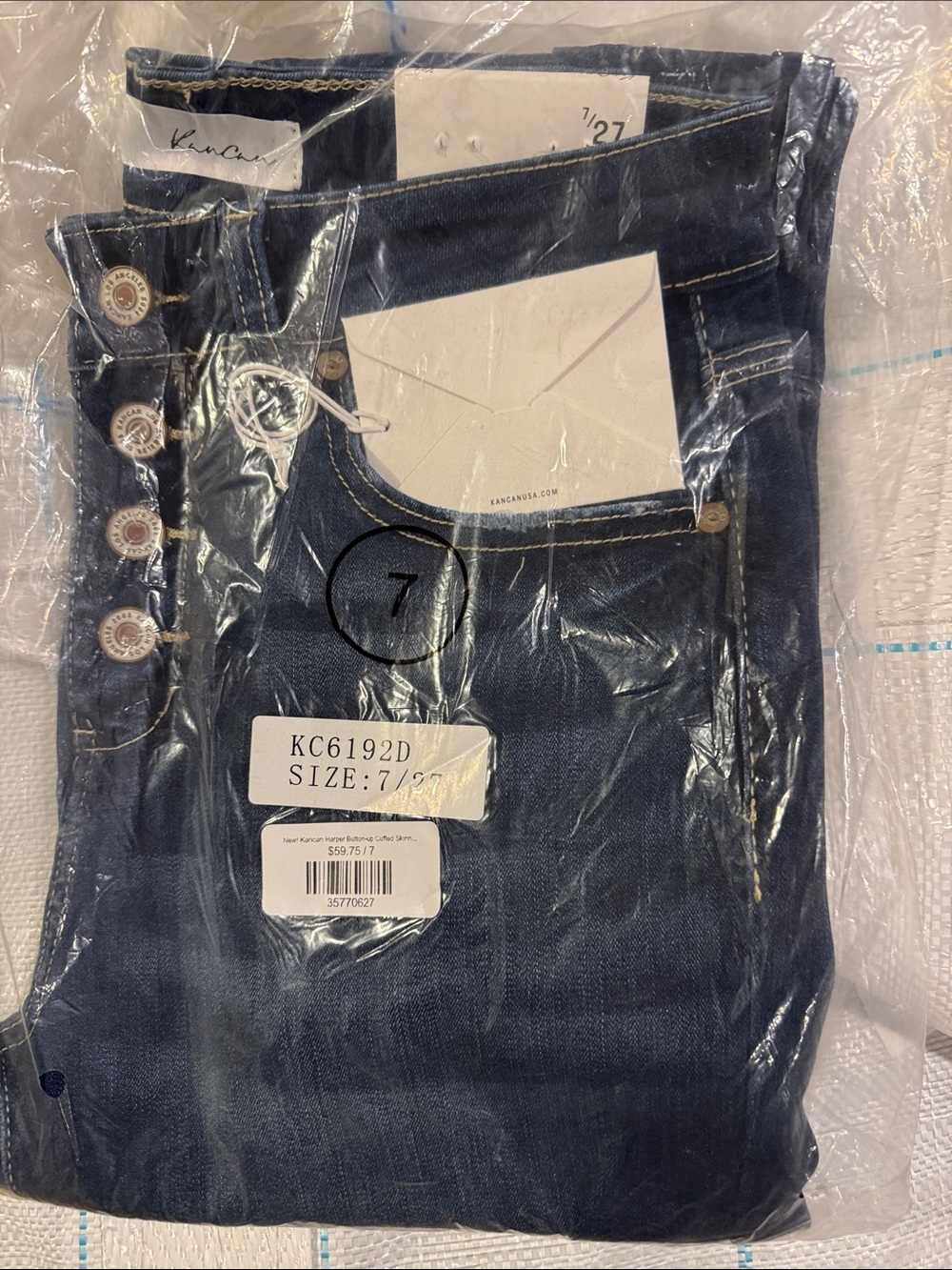 KanCan Dark Blue High-Rise Button-Fly Women's Jeans